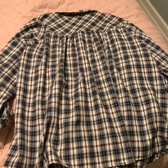 Plaid ChicSoul long sleeve shirt red and blue - Picture 4 of 4